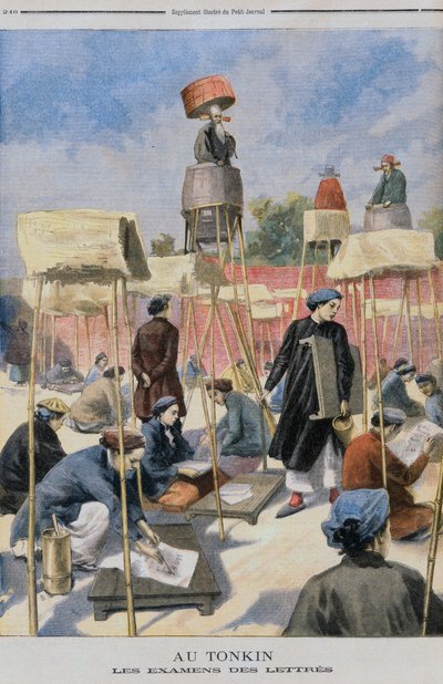 Studenten in een Examen, Tonking, uit Le Petit Journal, 28 juli 1895 door French School